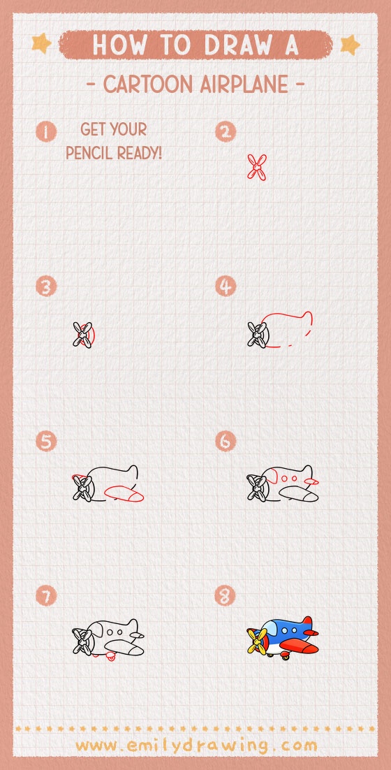 how to draw a cartoon airplane pinterest pin